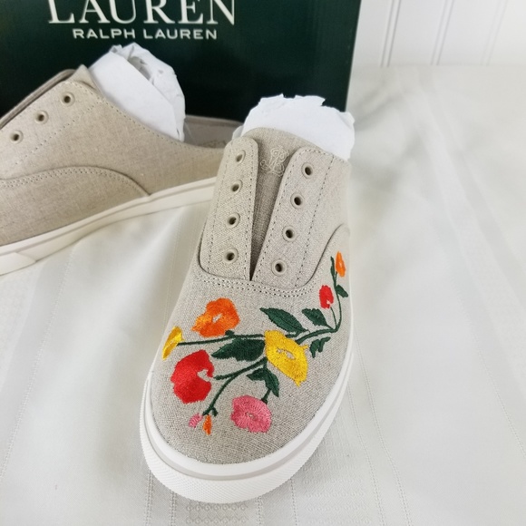 Ralph Lauren Shoes - Ralph Lauren 9.5 slip on mules with floral details